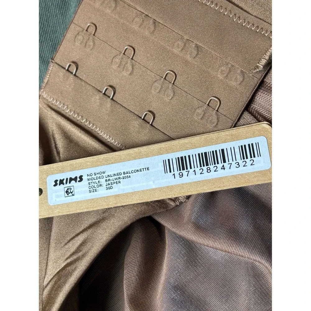 SKIMS No Show Molded Unlined Balconette Bra Jasper Brown 36D BR-UWR-2054 NWT - Picture 4 of 8